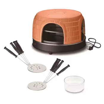 Home Use Ceramic 1200W Pizza Maker Machine Portable Counter Top Clay Pizza Stove 8 Persons Electric Pizza Oven Indoor