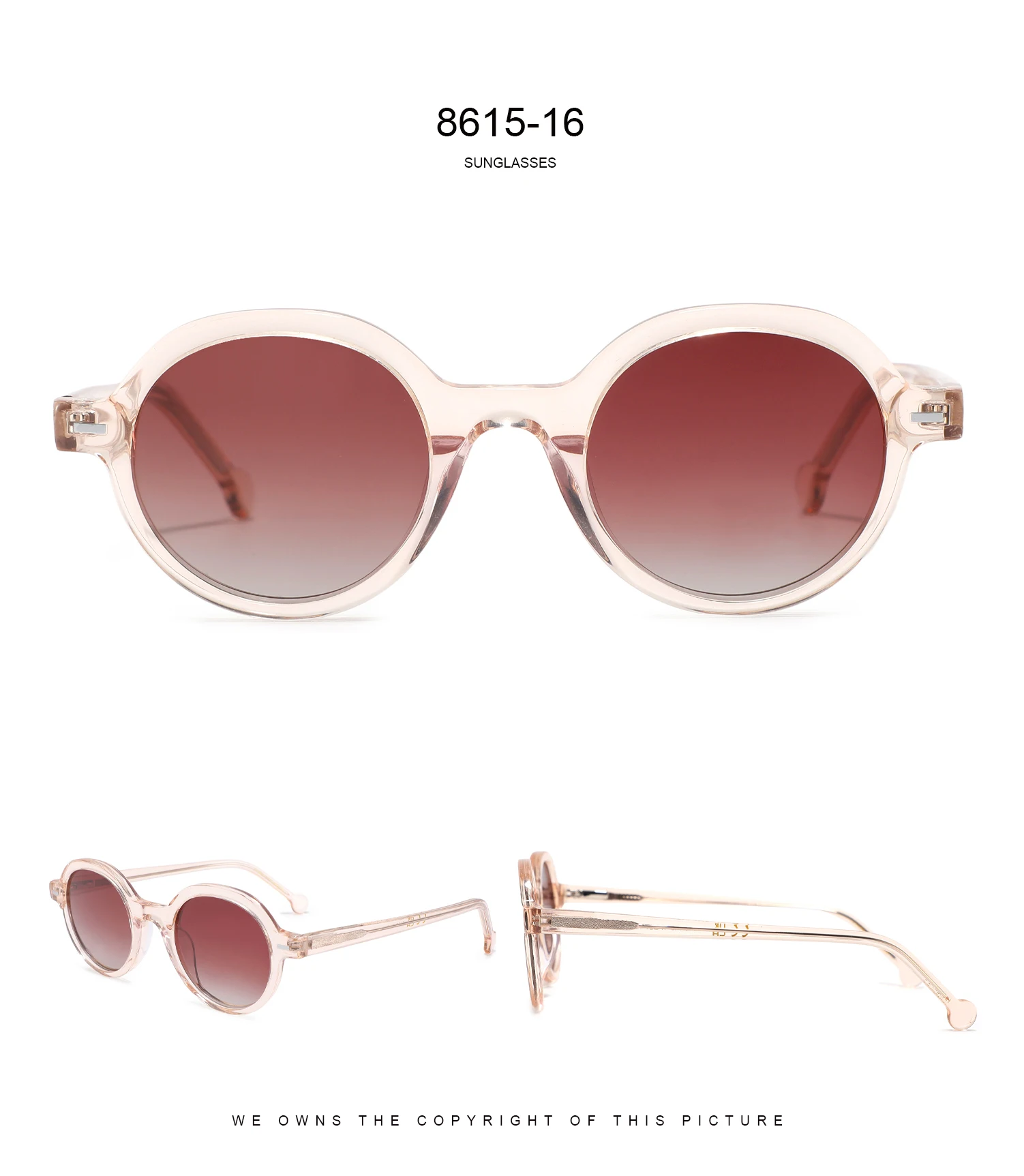 Polarised Sunglasses Unisex Round Acetate Designer Frames Luxury_voghion.com