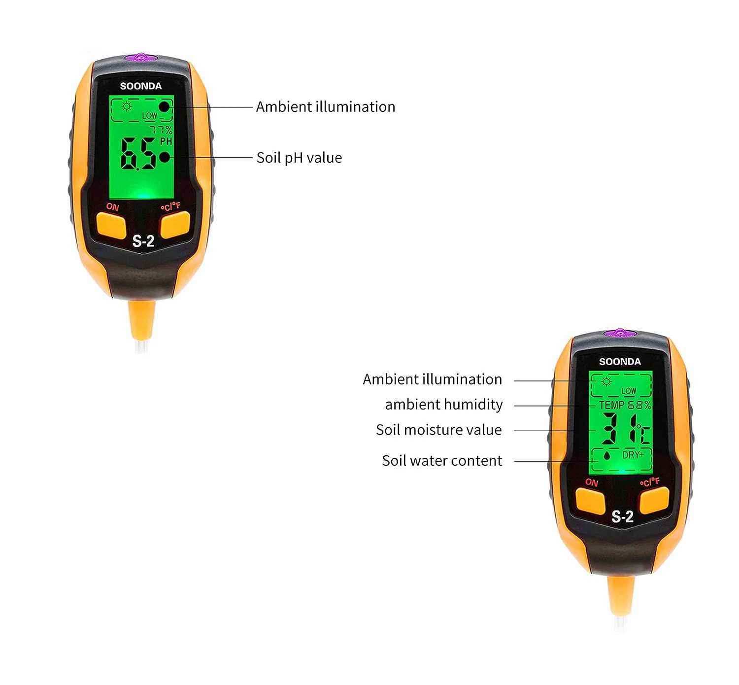 5 in 1 Industrial Soil PH Meter and Moisture Tester for Potted Plants and Gardens OEM & ODM Supported