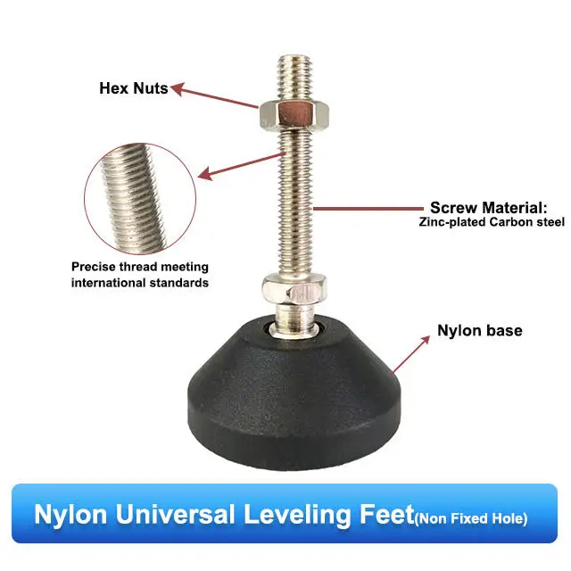 D40 M10 Nylon Base Dia 50mm Adjustable Industrial Leveling Feet For ...