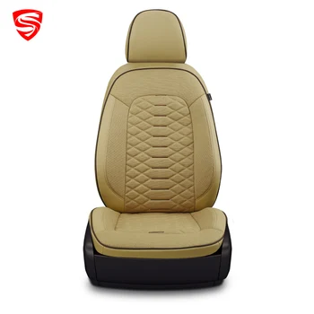 Factory Wholesale Price Leather Full Surround Set Universal Orange & White Cushion Interior Accessories Car Seats Cover
