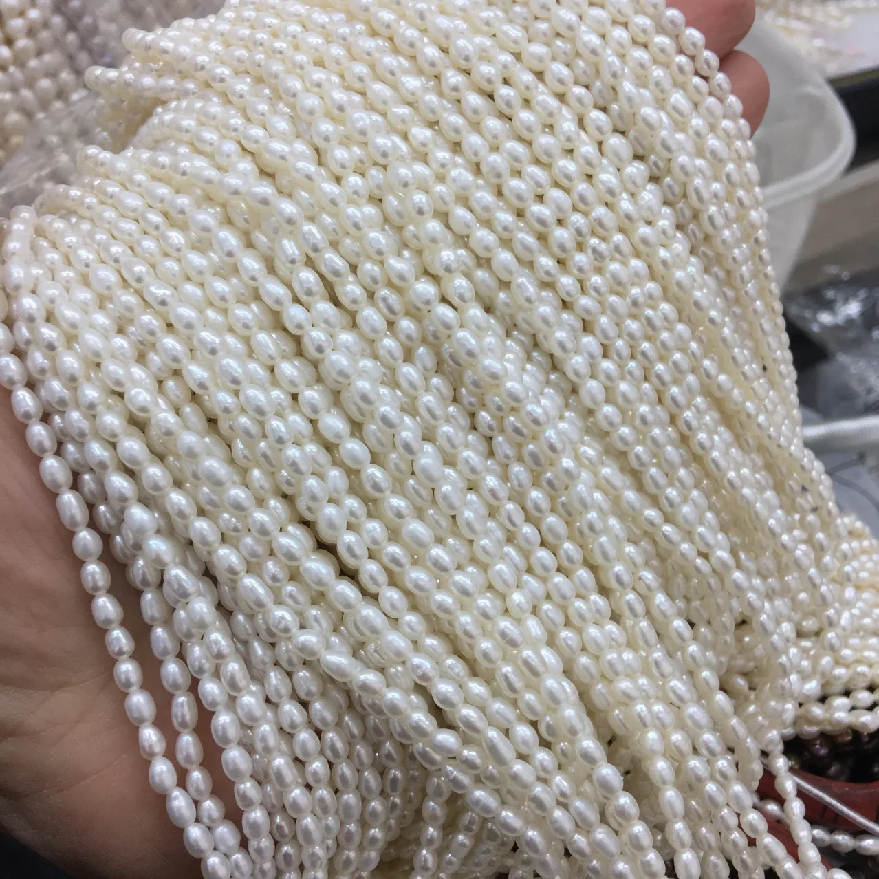 Piccole Coltivate Akoya Bianco Naturale 2mm-3mm Perle Sciolte D'acqua Dolce Di Piccole Dimensioni Forma Ovale Per La Creazione Di Gioielli Fai Da Te - Foto 6