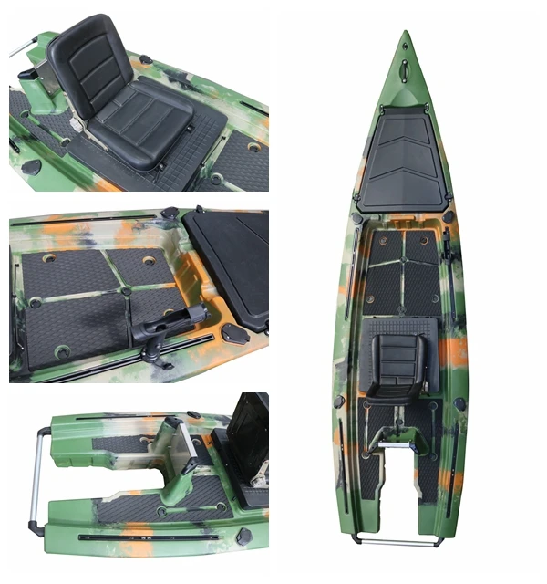 Vicking Deluxe Pedal Kayak with Comfortable Seat Safety Stability Motor Kayak Skiff 3-year Warranty 10 Foot Fiber Boat 3 Years