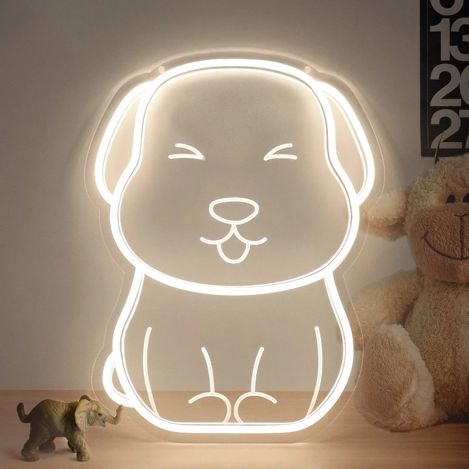 product cute puppy night light kawaii animal bedside room powered 3d dog nightlight led neon lights sign-1