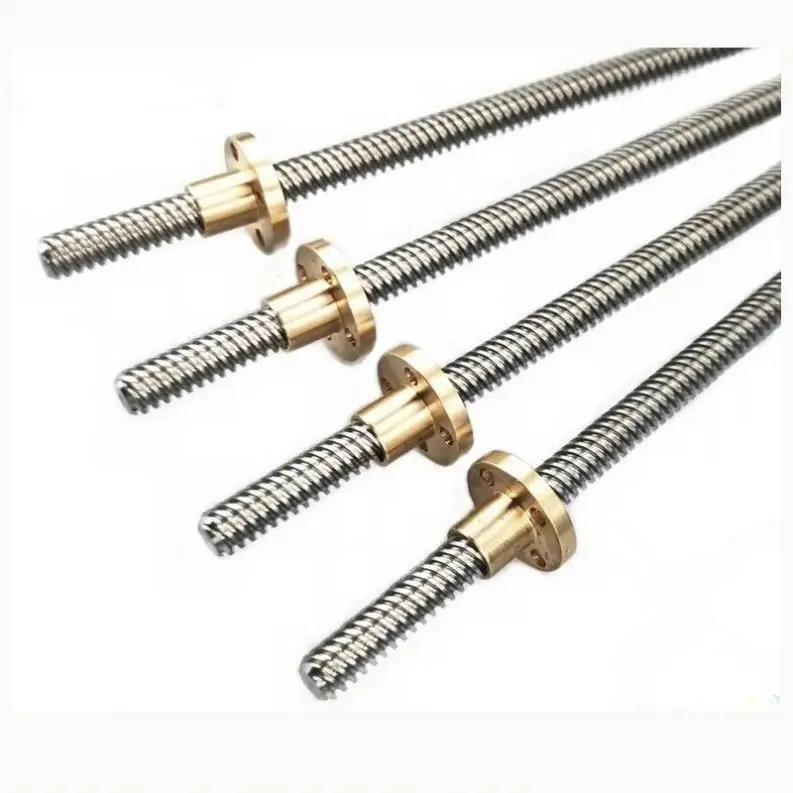 TEBAK W-08 CNC Machine Tools High Precision C5 C7 45# Steel Tr22*5 Trapezoidal Lead Screw with Brass Nut