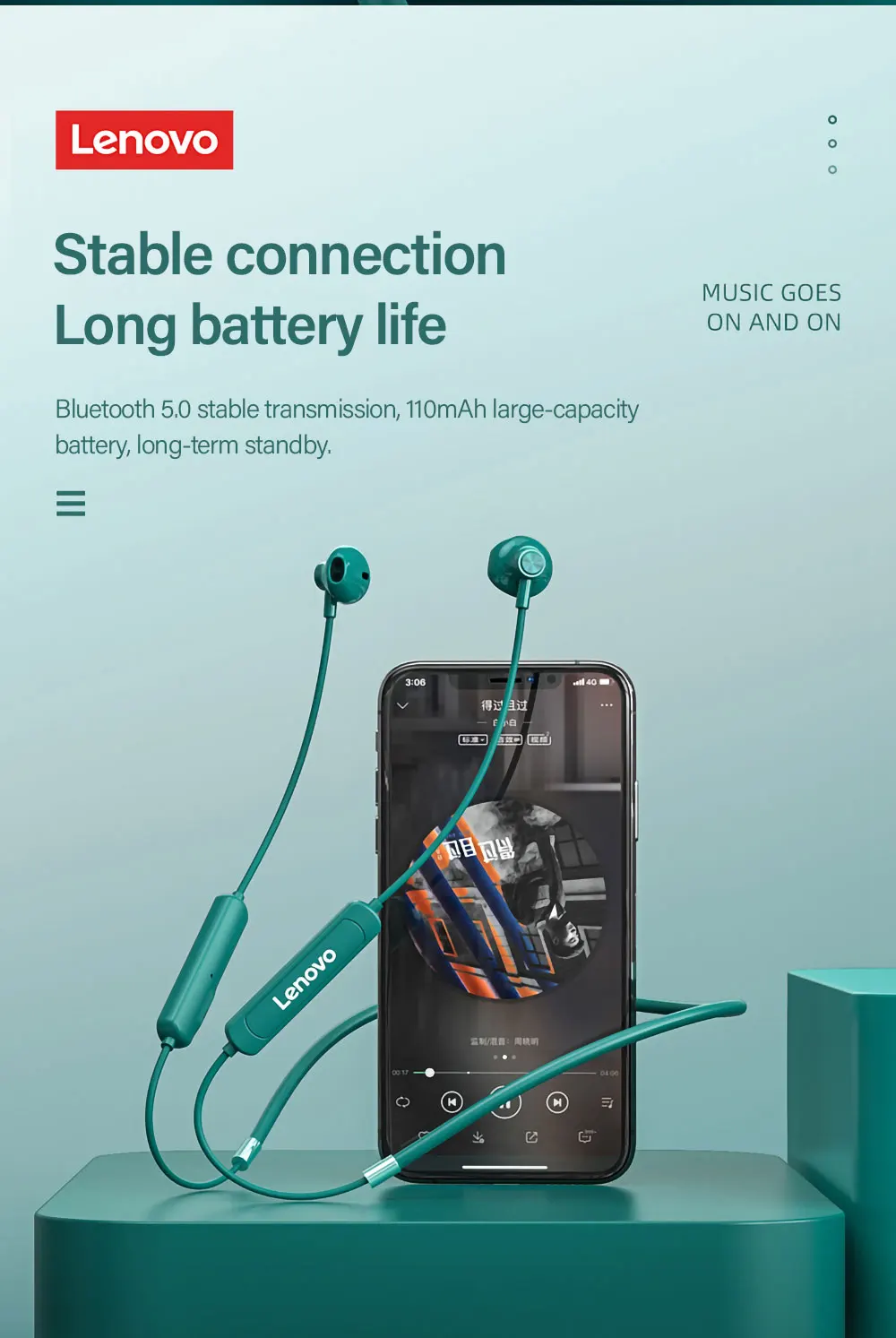 Lenovo/ Lenovo SH1 hanging neck type wireless Bluetooth headphones music sports running universal wireless headphones