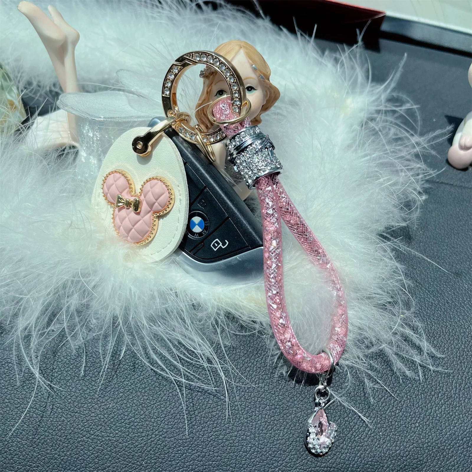 IRIVER BLANK Cute Bling Rhinestone Keychains for Women & Girls - Sparkle  and Shine Crystal Key Ring Charm for Handbags, Car Keys,Coin