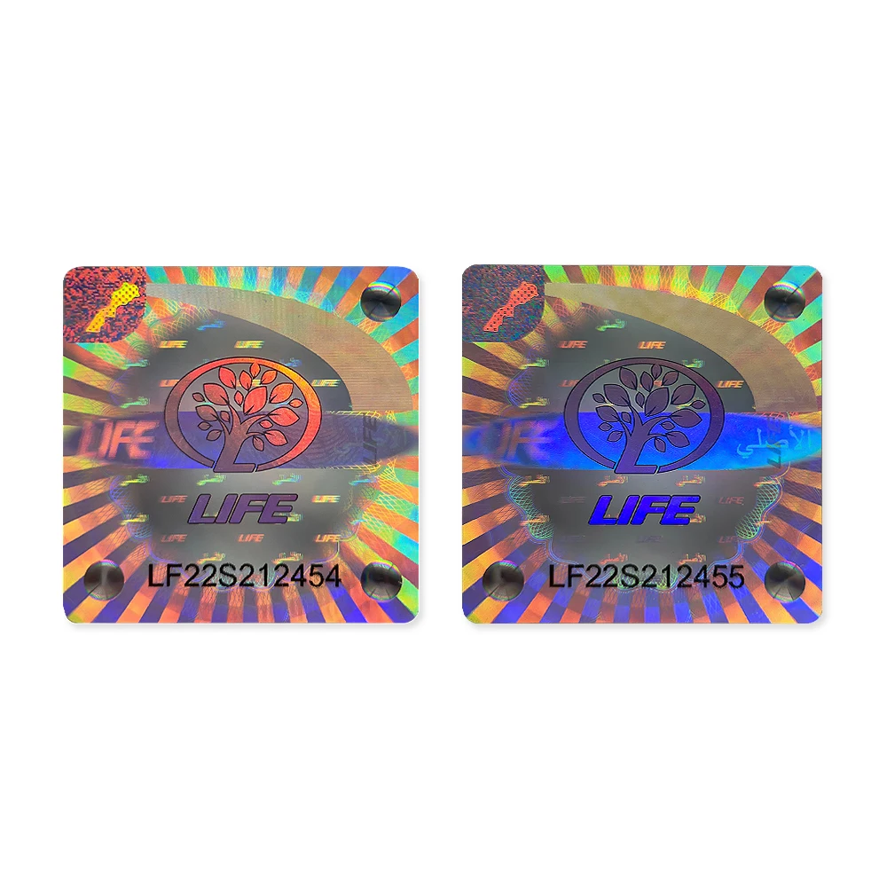 product yiko rectangle laser labels silvery promotional holographic anti counterfeit seal sticker for cosmetic packaging-4