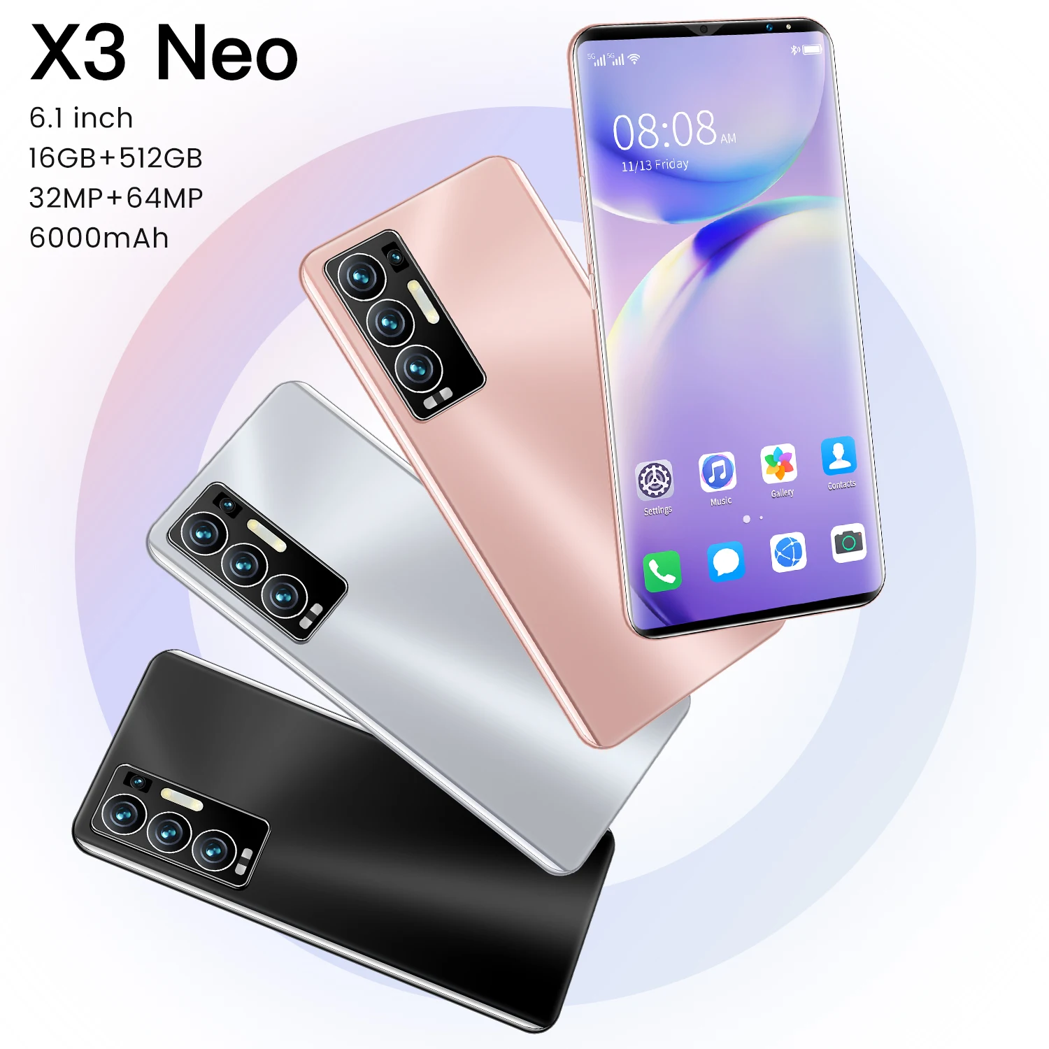 Новое поступление X3 Neo 6,1 дюймовый мобильный телефон HD экран Android  смартфоны 16 ГБ + 512 Гб 5G LET две SIM-карты GPS Сотовые телефоны|  Alibaba.com