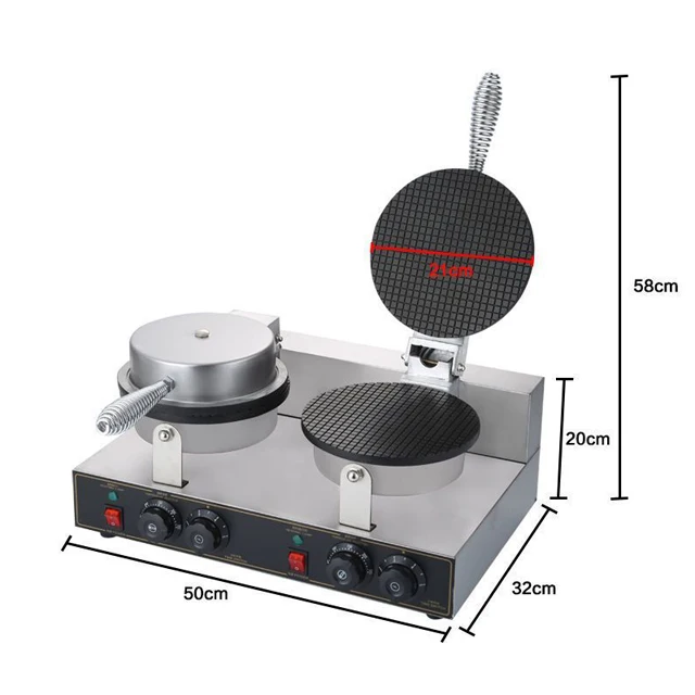 Round Plate Waffle Baking Ice Cream Cone Making Machine, Ice Waffle Ice Cream Cone Snack Maker - Image 4
