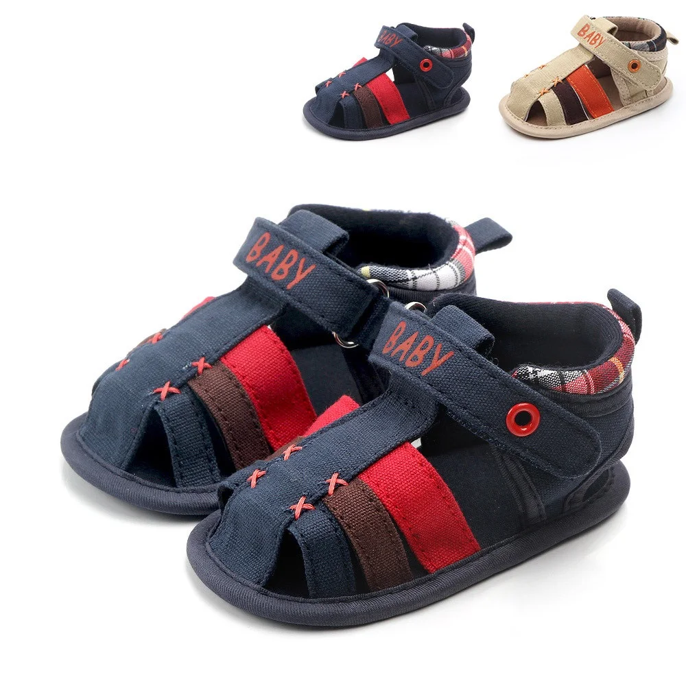 Новинка 2019, модные мягкие дышащие детские сандалии из ткани для дома и улицы, обувь для первых шагов