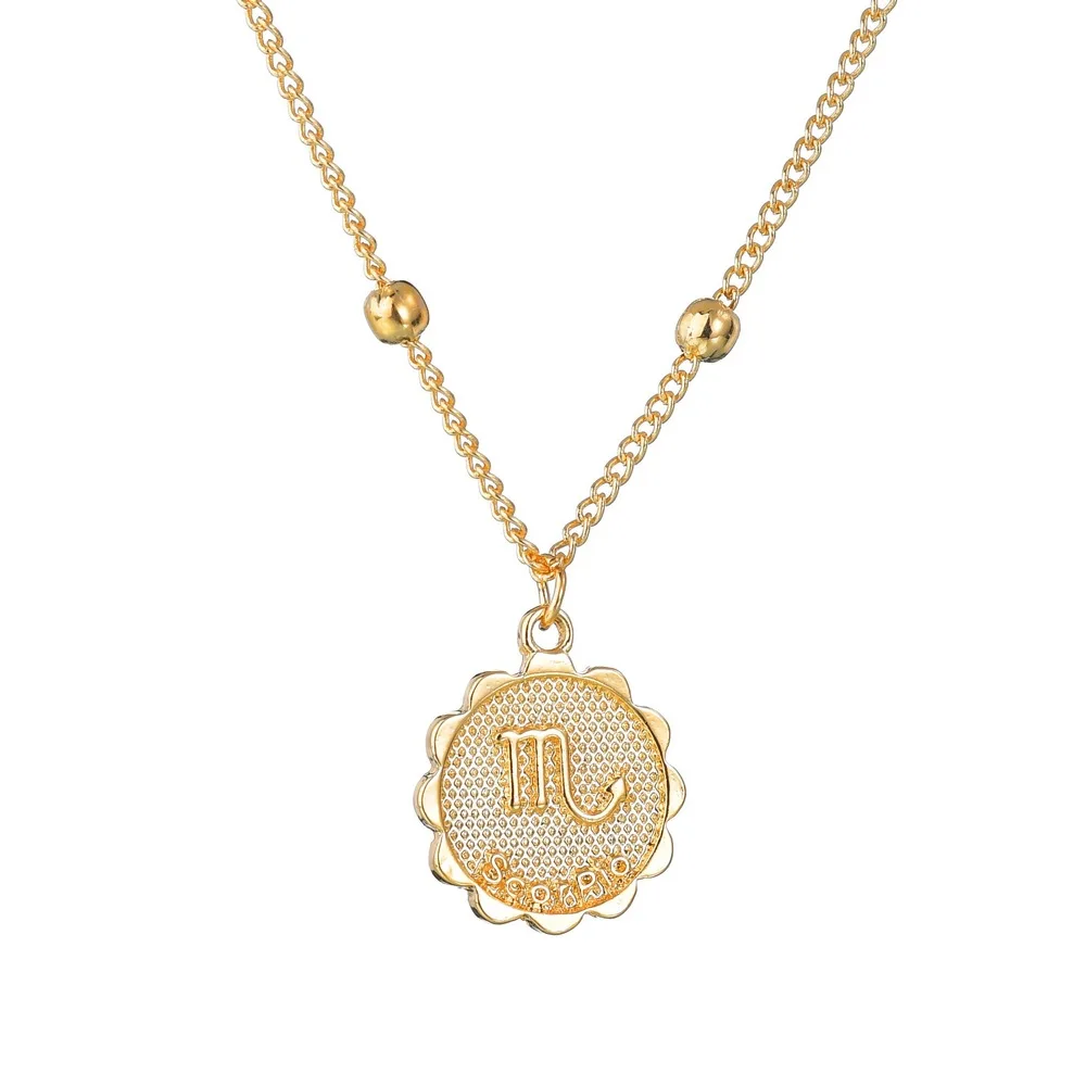 Twelve Zoniac Coin Necklace Statement 