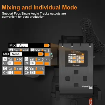 Comica UHF Wireless Lavalier Microphone, BoomX-U2 Qua  for Camera Smartphone Camcorder, for Movies Interview Conference detail image