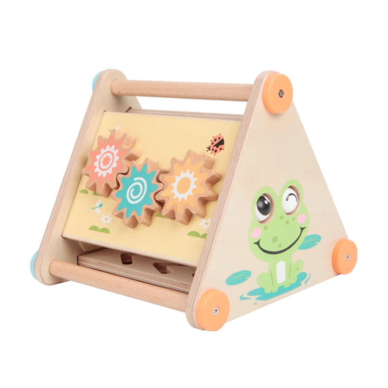 Juguete creativo Montessori para niños, juegos interactivos de actividades  educativas multifunción, caja triangular