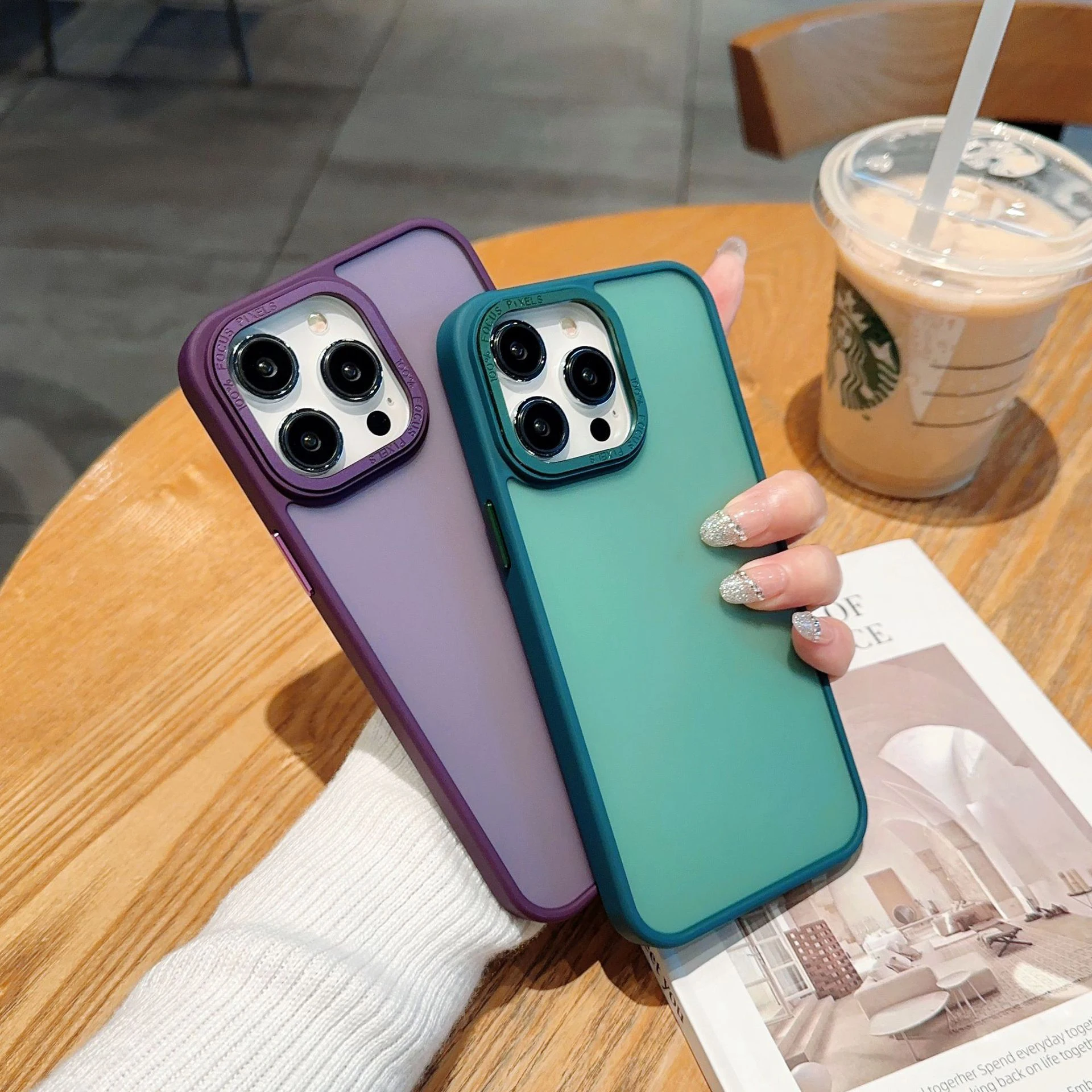 Luxury Metal Lens Protection Slim Matte Phone Case for iPhone 14 15 Pro Max 12 11 13 Pro Max Ultra Thin Fundas Para Celulares