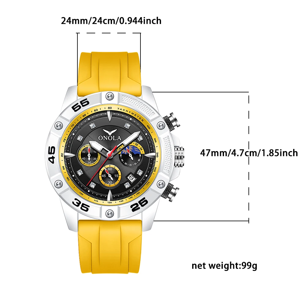 ONOLA 6850 Luxury White Quartz Watch for Men - Hot Sale