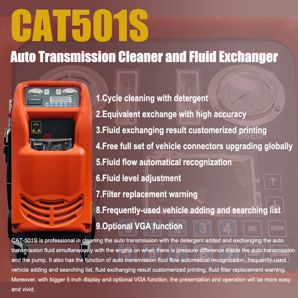 Auto Transmission Tool Launch CAT501S for Vehicle ATF Oil Flushing Auto Transmission Cleaner