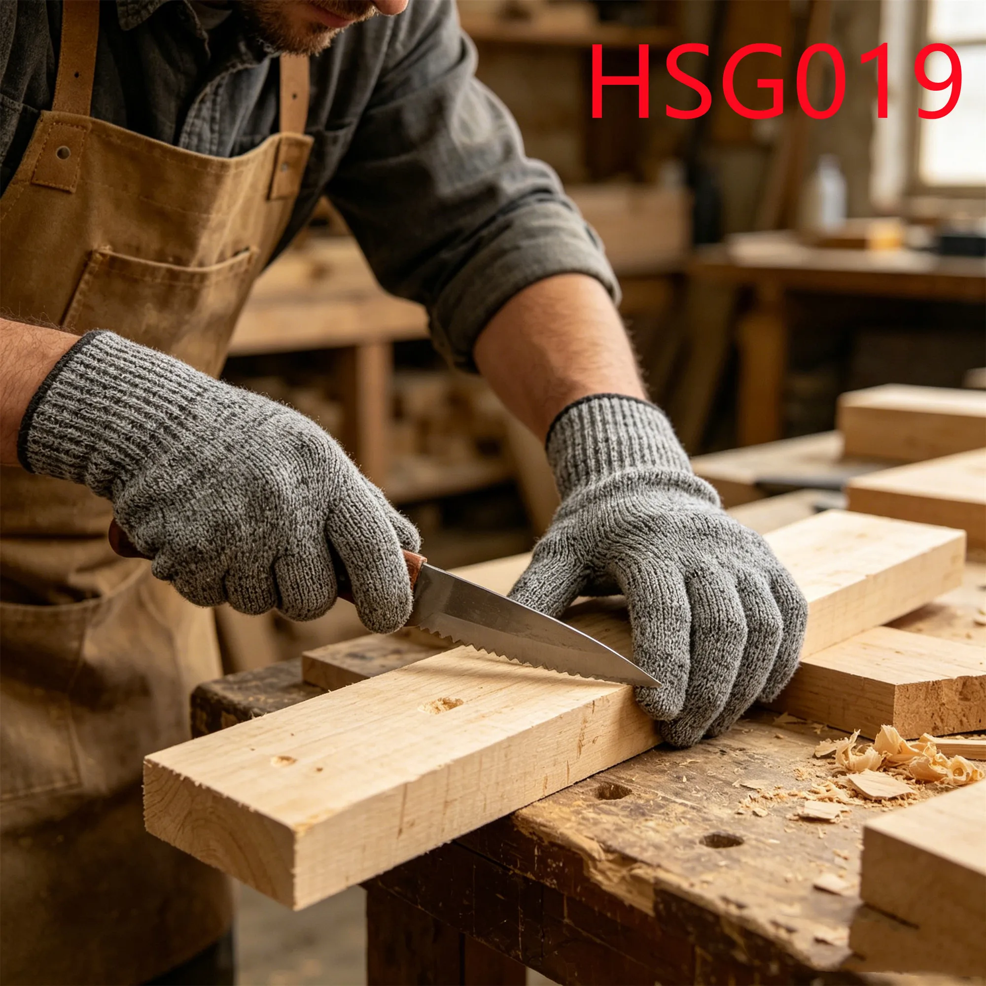 HY,Hua Singh Lumber Handling High Dexterity Control Gray HPPE Safety Gloves Non-Slip Palm Design Protection Work Gloves HSG019