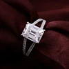 Bague moissanite en or massif 14 carats véritable