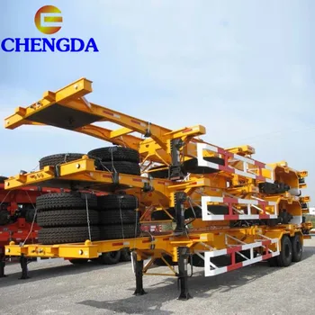Transport 20 foot 40 ft container chassis skeleton trailer manufacturers in china