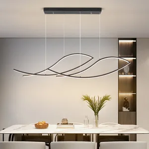 Gold Geometric Irregular Pendant Lamp for Bedroom & Study Matching Hundred Restaurant Desk Light Wave Chandelier Remote Control