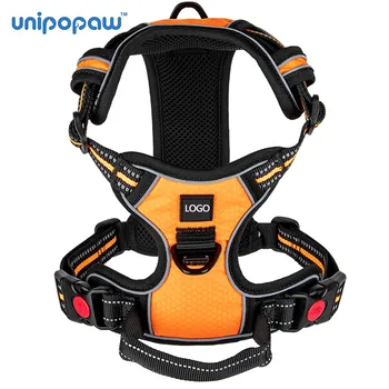 Unipopaw Custom Design Lovely Colorful Breathable Durable Custom Fabric Pet Dog harness with handle for small medium large dogs