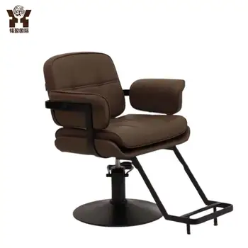 Good quality special barber for hair salon comfortable and soft electrophoretic black frame chair