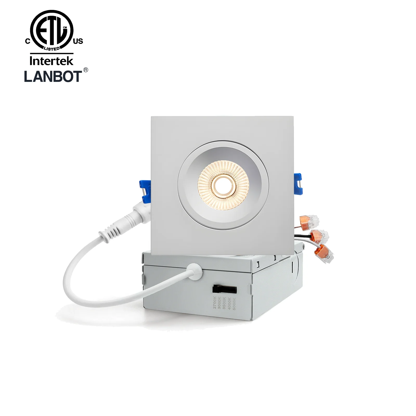 Lanbot IP54 Wet Location 3.5 Inch 5CCT Color Changeable LED Downlight Dimmable with Junction Box for Kitchen & Bathroom