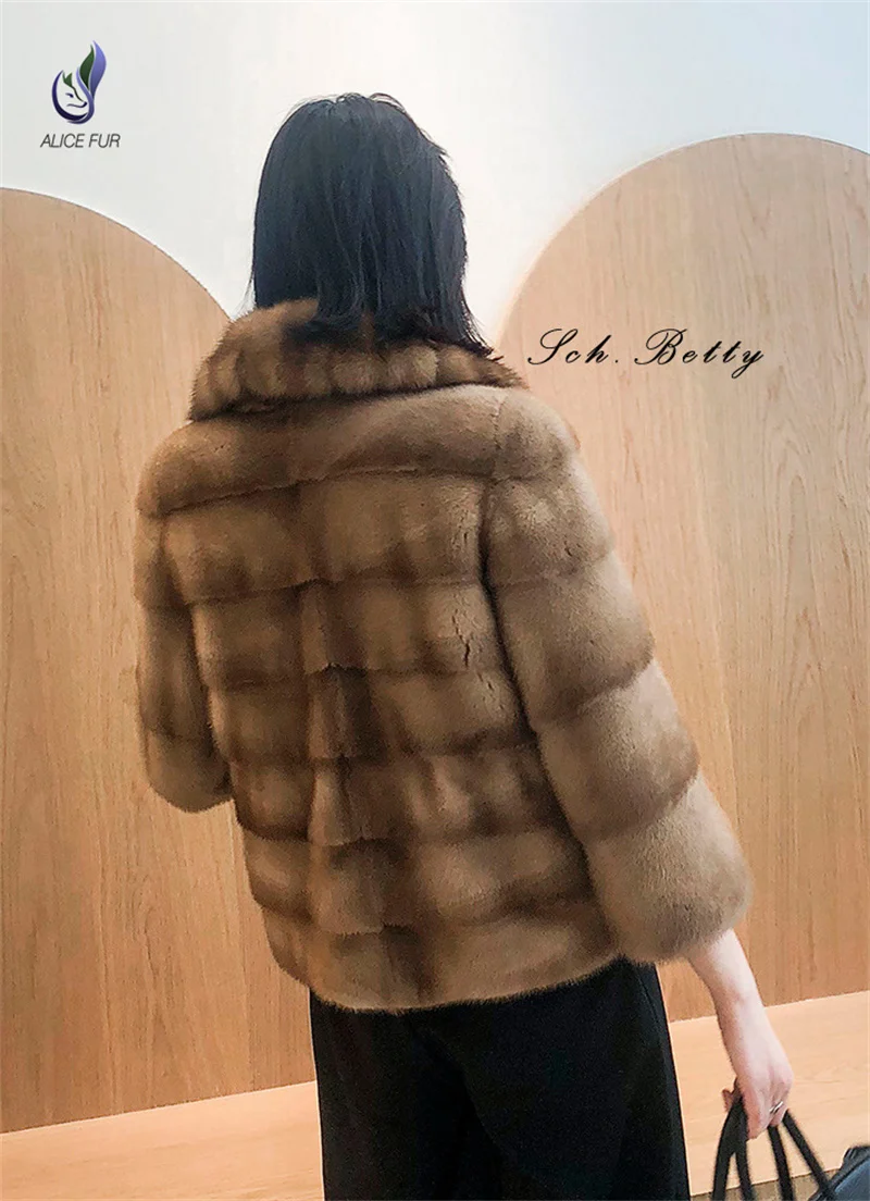 Factory Supply Natural Mink Fur Jacket Fashion Women Real Mink Fur Coat