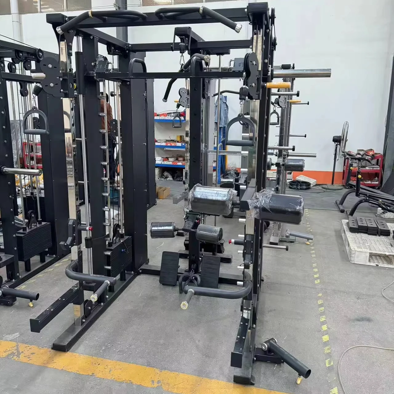 パワーラック / スミスマシン 1式セット NO.1スミスマシンS122スクワットラック/ケーブルクロスオーバー/パワー