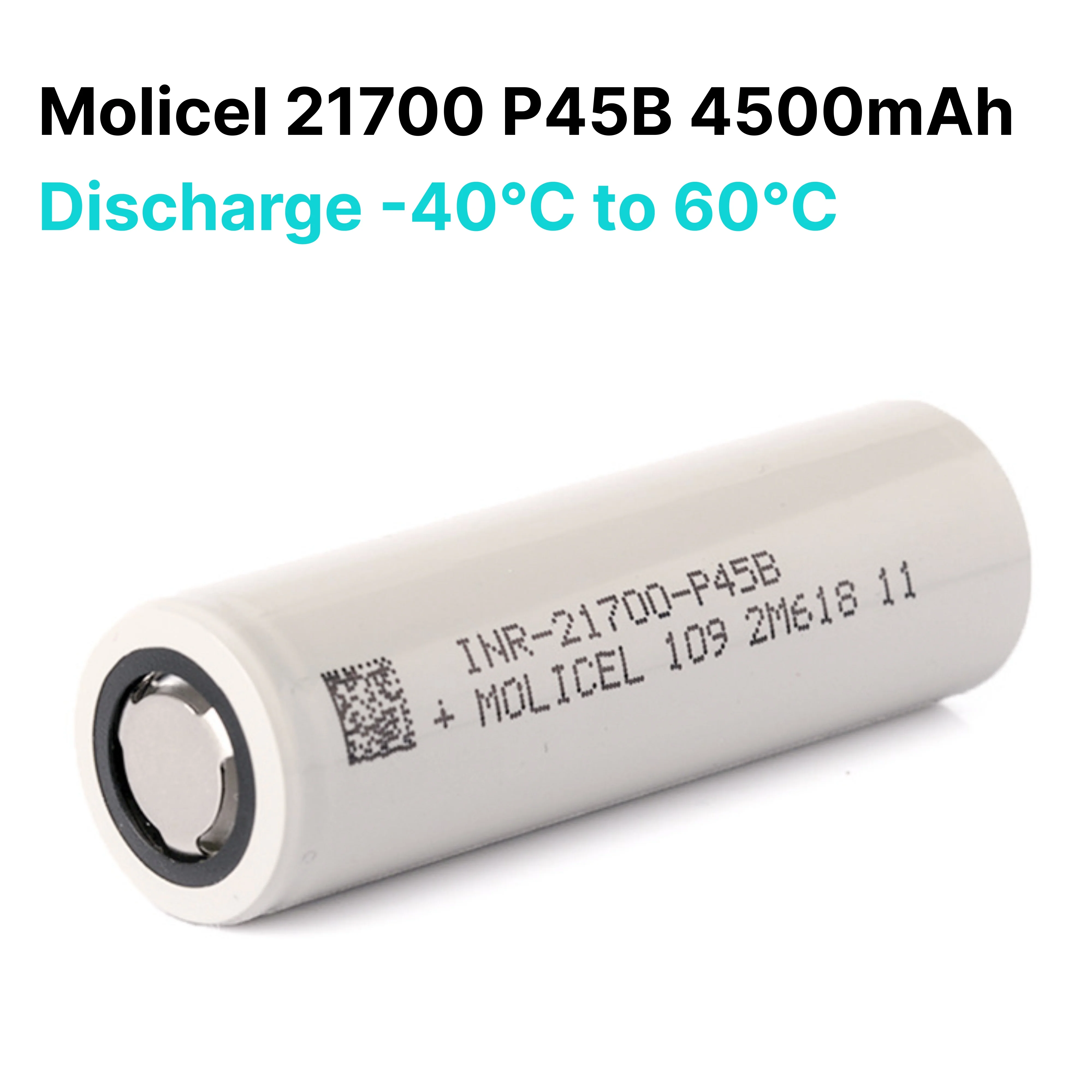 Authentic Molicel Lithium ion batteries 18650 Battery 21700 Battery P45B  4500mah 4.5Ah Max discharge rate 45A factory