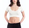 Women Crop - scoop neck White