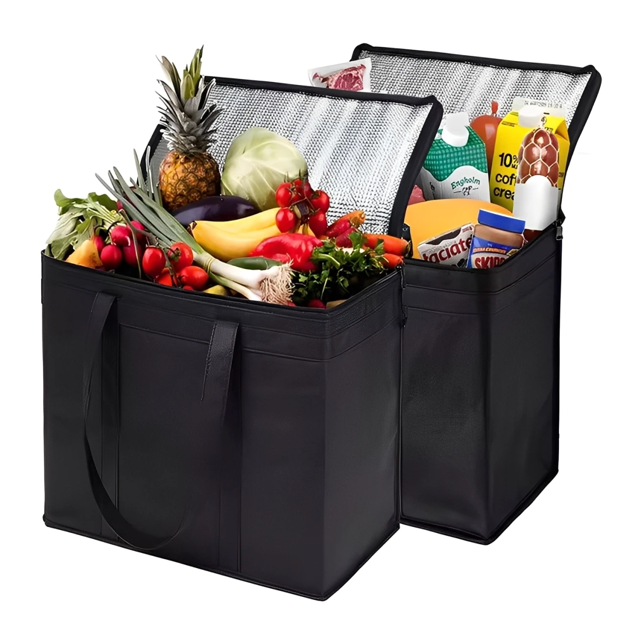 Wholesale Custom Printed Thermal Insulated Aluminum Cooler Bag Reusable Non-Woven Waterproof Food Delivery Bags Keeps Cold Iced