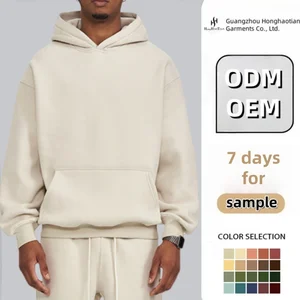 Hoodies Manufacturer Wholesales Custom 350 Gsm Cotton Blends Fleece Lined Oversized Hoodies Men's Hoodies
