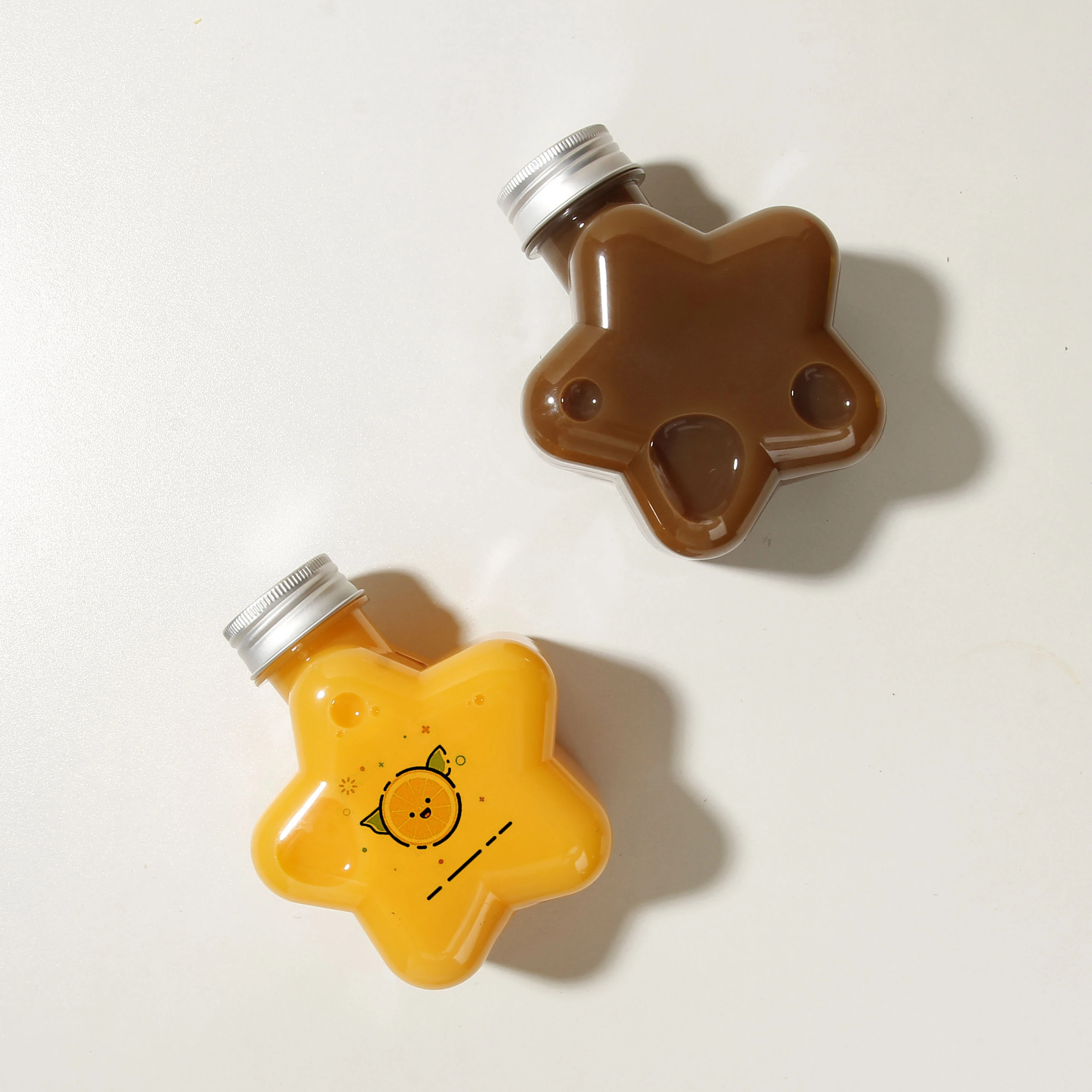 8オンスHeartと星型ジュースボトルEmpty Coldコーヒーフラスコ