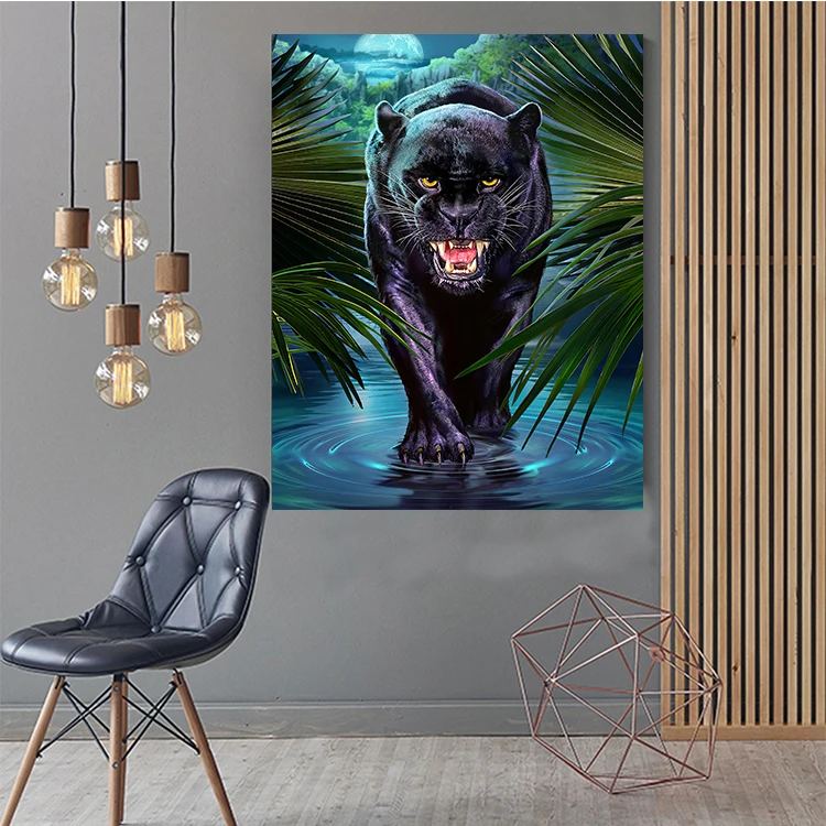 black panther animal picture canvas poster