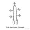 Silver square five-flower decoration, 30cm