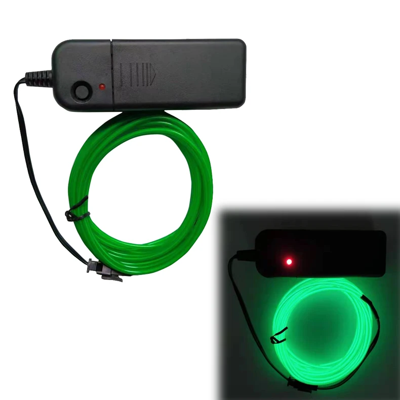 Portable Battery Operated Flexible Neon LED Light Glow EL Wire String Strip Rope Tube Light for Car Dance Party Lights