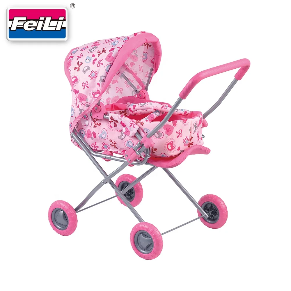 Fei Li Toys Doll Bassinet Stroller Perfect for Pretend Play
