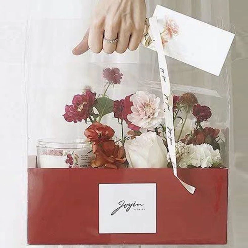 PVC Mini Cake With  Flower Boxes  Gift Packaging  Box