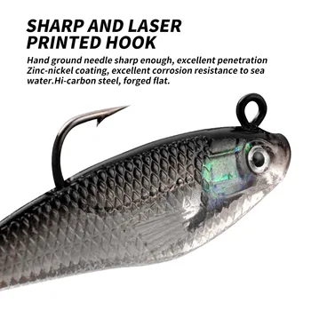 8cm 9g Single Hook Lead Jig T-Tail Soft Fish Lure, Full Water Layer Freshwater Saltwater New Lead Soft Bait – Soft Lure – view 4