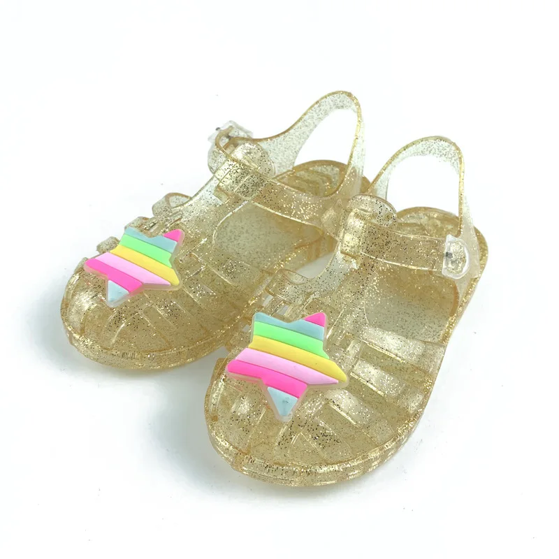 childrens gold jelly shoes