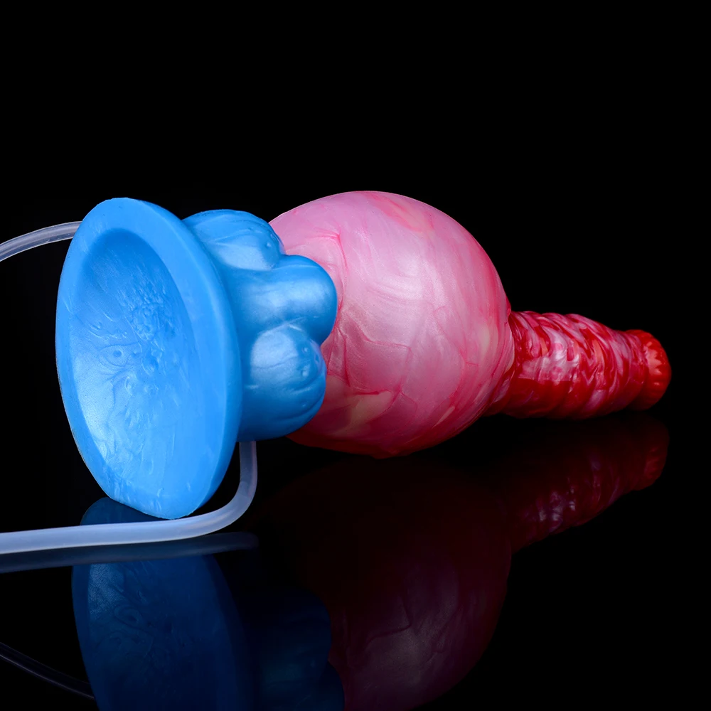 Dragon Fire Dildo Monster Squirting Dildo with Suction Cup Thick Anal Plug  with Inflatable Ejaculating Pump Adult Sex Toys