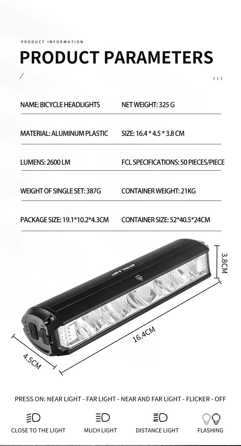 Eos640 Road Bike 2600 Lumen Bicycle Led Light Mtb Cycle Rechargeable