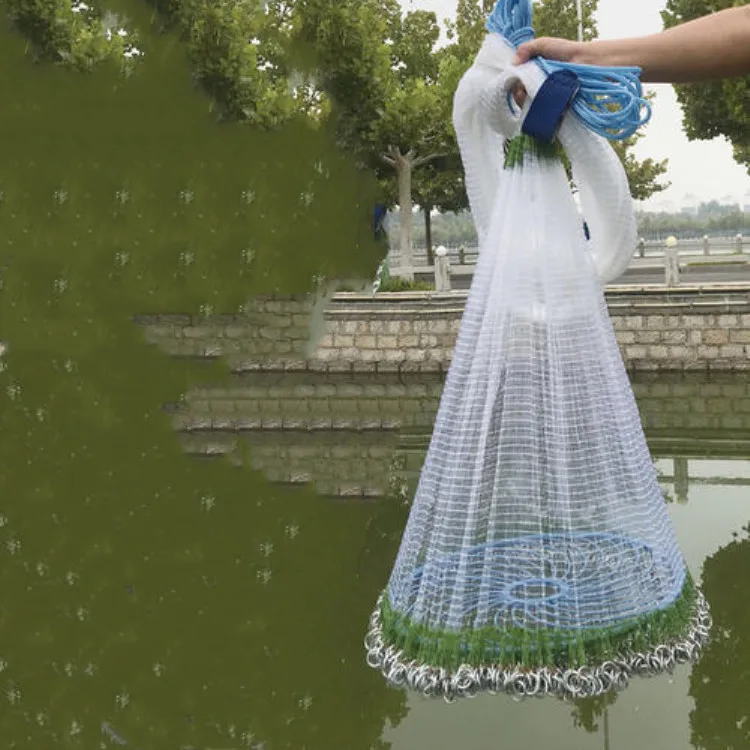 Frisbee Cast Net Superior Quality Hand Throwing Cast Length Nylon  Monofilament Fishing Nets with Lead Stainless Chain