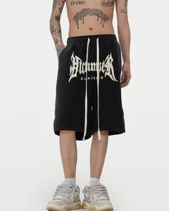 Fashionable Summer Comfort Cotton Men's Bermuda Sport Shorts Oversized Custom Made Print Waist Elastic Drawstring Shorts