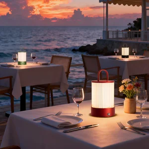 Outdoor Vintage Aesthetic Crystal Glass Touch  Table Lamp Rechargeable Lamp Portable Cordless Table Lamp for Restaurant