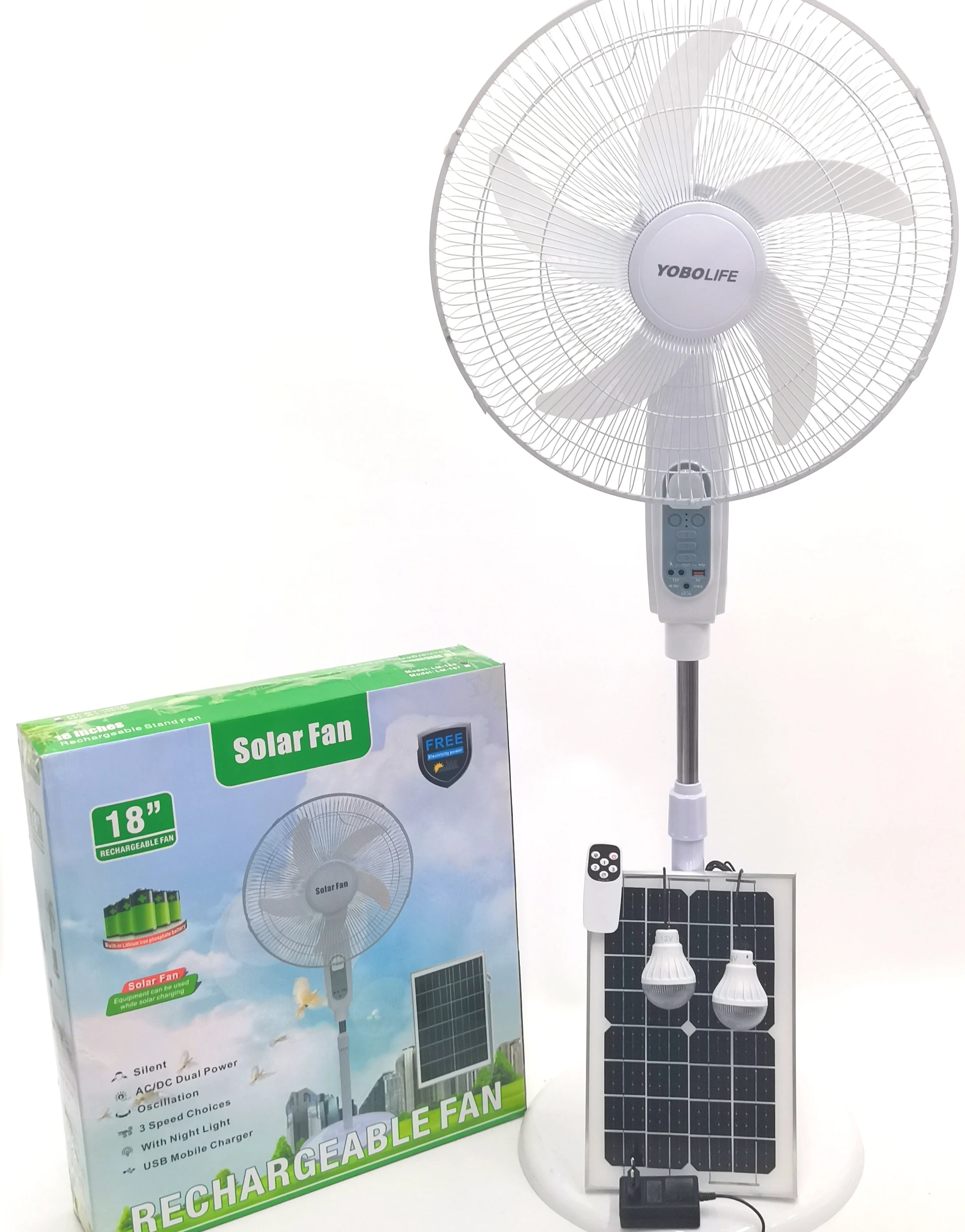 Stand Fan, LM-186, LED, USB, Solar - detail 2
