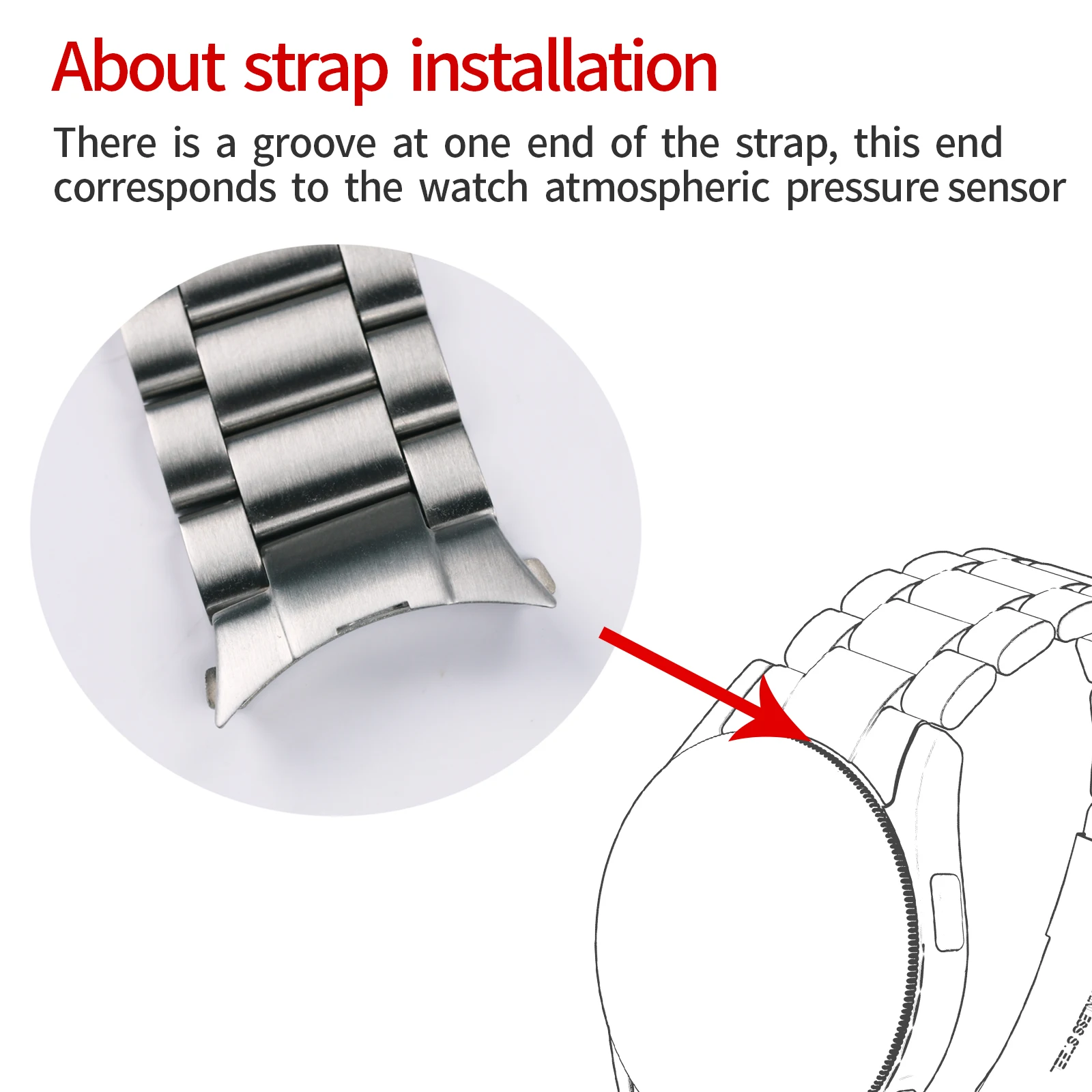 No Gaps Stainless Steel Strap for Samsung Galaxy Watch