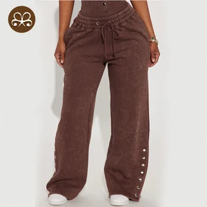 Unisex Quality Custom Sweat Pants Breathable Straight Leg Fleece Sports Pants with Flat Front Winter Comfortable Loose Fit